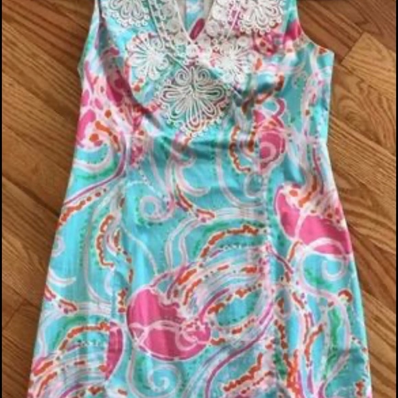 Lilly Pulitzer Jellyfish Dress Shift Dress Size 4 - Picture 7 of 8